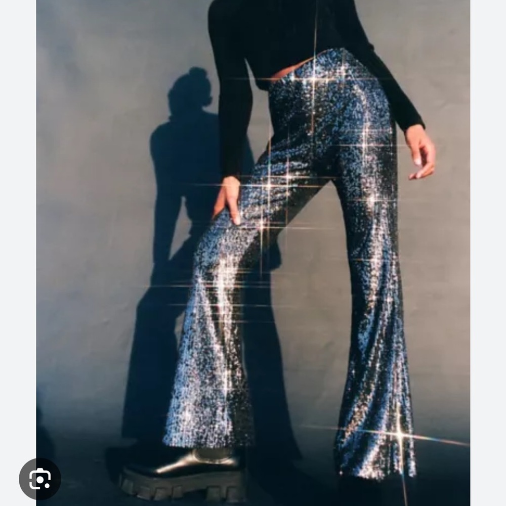 URBAN OUTFITTERS Sequin Flare Pants - M